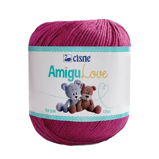 Imagen de Hilo de algodon crochet Amigulove CISNE TEX600 100gr.=170mts color Magenta 00089