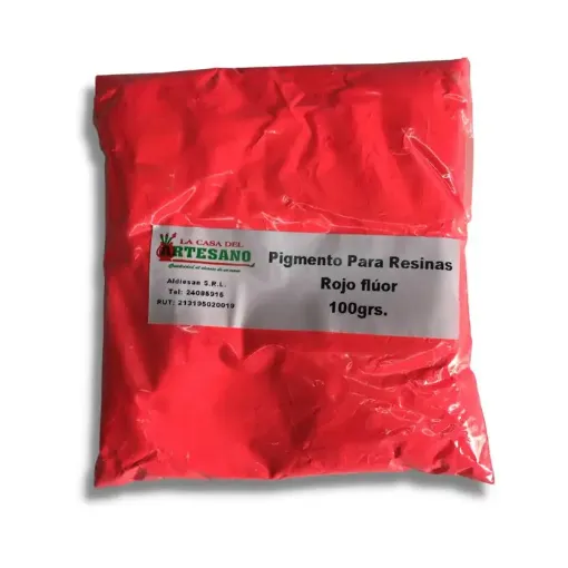 Imagen de Pigmento en polvo para resina fluorescente *100grs. color rojo fluo