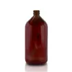 Imagen de Botella de vidrio ambar de 1000ml de 9.5x22.5cms con tapa de aluminio