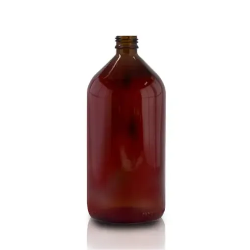 Imagen de Botella de vidrio ambar de 1000ml de 9.5x22.5cms sin tapa