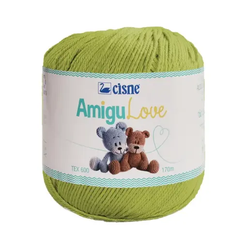 Imagen de Hilo de algodon crochet Amigulove CISNE TEX600 100gr.=170mts color Verde Claro 00255