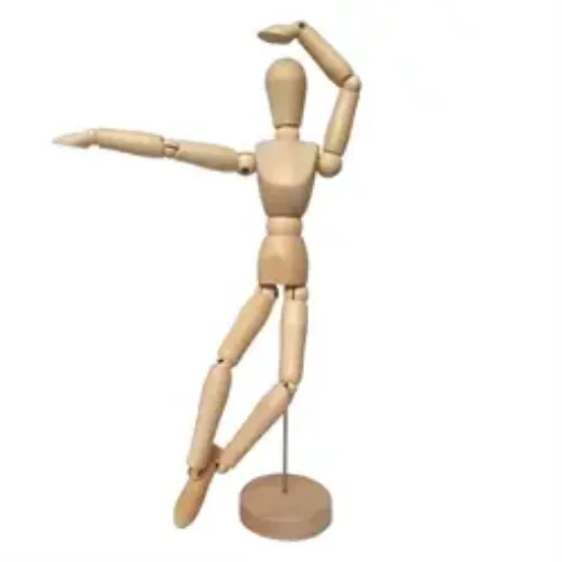 Imagen de Muneco articulado modelo articulable de madera maniqui masculino de 30cms de altura "TEORIA"