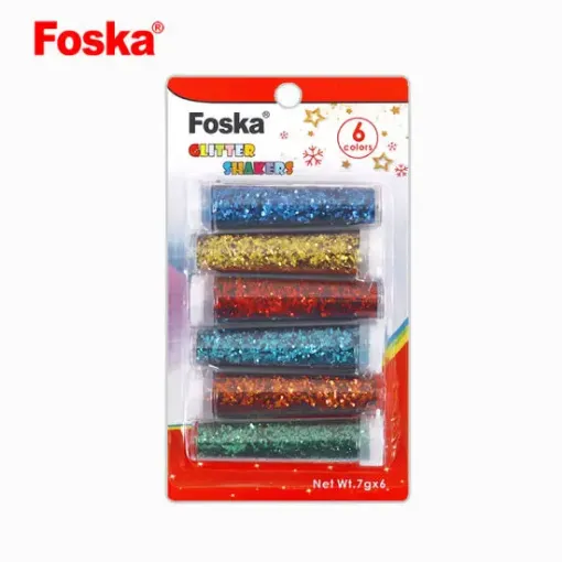 Imagen de Brillantina gruesa Glitter Shakers "FOSKA" Set de 6 colores en frasco de 7grs.
