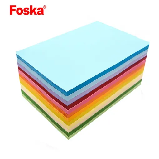 Imagen de Papel para origami filigrana A4 80gr "FOSKA" CP6080-100 en paquete de 100 unidades de 10 colores surtidos