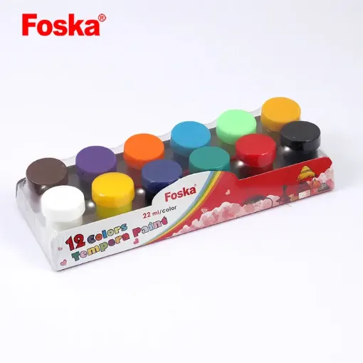 Imagen de Temperas "FOSKA" set de 12 colores de 22ml. con pincel