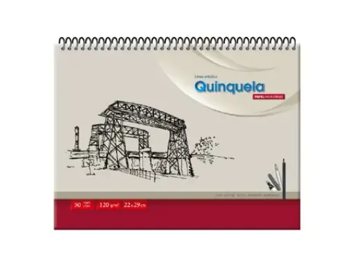 Imagen de Block de dibujo de papel ecologico "QUINQUELA" de 120grs medida 22x29cm x50 hojas