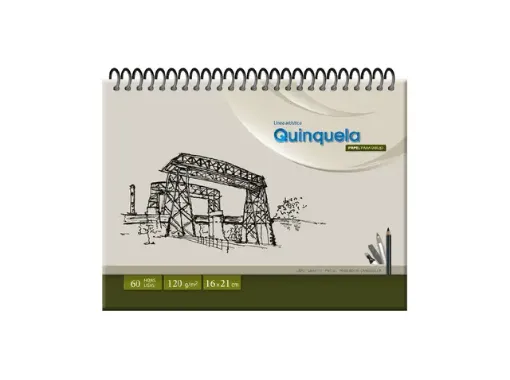 Imagen de Block de dibujo de papel ecologico "QUINQUELA" de 120grs medida 16x21cm x60 hojas