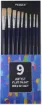 Imagen de Set de 9 pinceles Profesionales de cerda de medidas diferentes con mango largo para oleo "MEEDEN" 