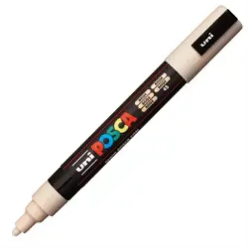 Imagen de Marcador de tinta pigmentada a base de agua UNI POSCA trazo medio 1.8 a 2.5mm. PC-5M color BEIGE 88
