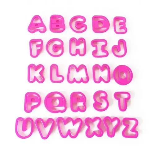 Imagen de Set de cortantes de plastico alfabeto abecedario de 6cms. X26 piezas