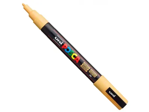 Imagen de Marcador de tinta pigmentada a base de agua UNI POSCA trazo fino 0.9 a 1.3mms PC-3M color ALBARICOQUE