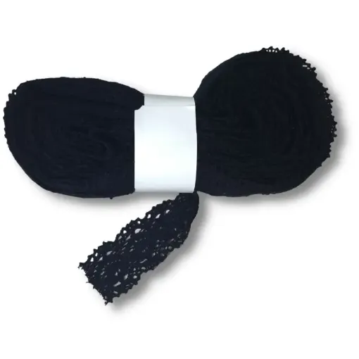 Imagen de Puntilla de algodon de 40mms No.510 color Negro por metro