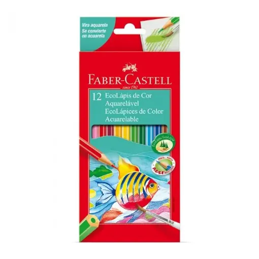 Imagen de Eco Lapices de color acuarelables"FABER-CASTELL" en caja de 12 unidades 120212G-E/L