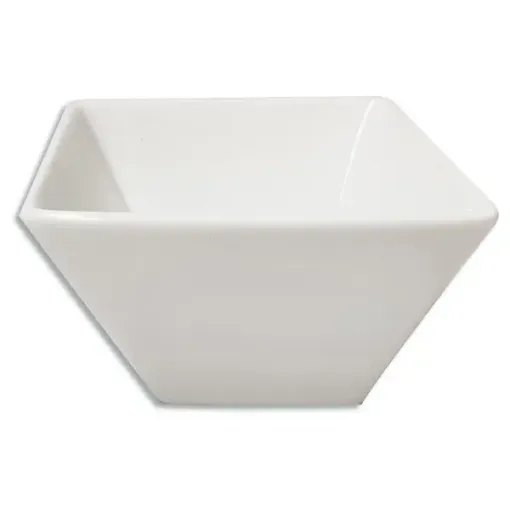 Imagen de Bowl de ceramica esmaltada linea blanca cuadrado conico de 11.5x5.5cms.