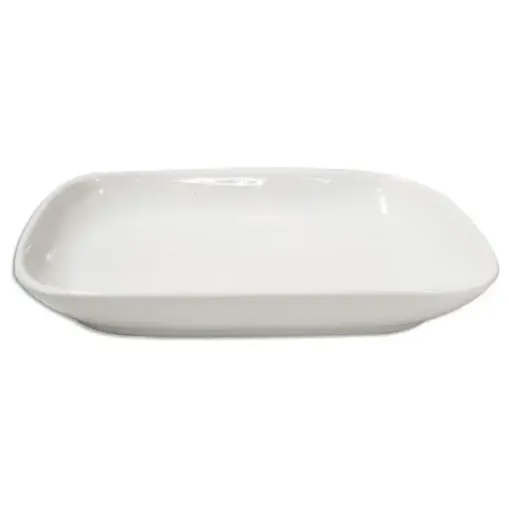 Imagen de Fuente de ceramica esmaltada linea blanca rectangular de 20.5x12.5x3cms