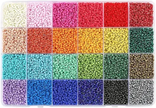 Imagen de Mostacillas chicas 2x1.5mms en paquete de 450grs variedad de colores