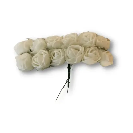 Imagen de Ramito de flores foam 2cms. *12 rosas chicas cod.403 color Beige