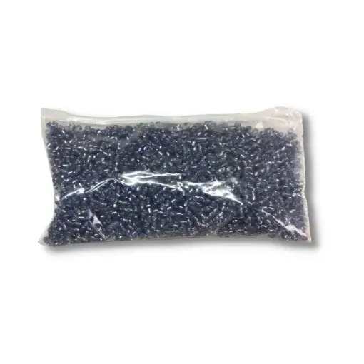 Imagen de Mostacillas chicas 2x1.5mms en paquete de 50grs color Gris lila cristal
