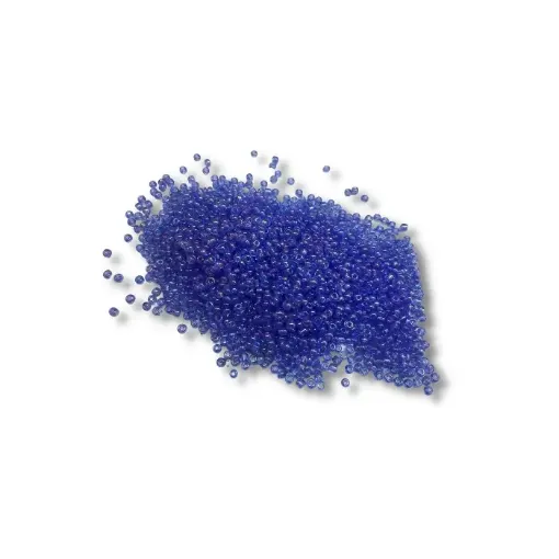 Imagen de Mostacillas chicas 2x1.5mms en paquete de 50grs color Azul perlado