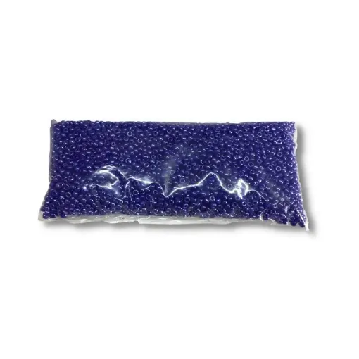 Imagen de Mostacillas chicas 2x1.5mms en paquete de 50grs color Azul oscuro opaco