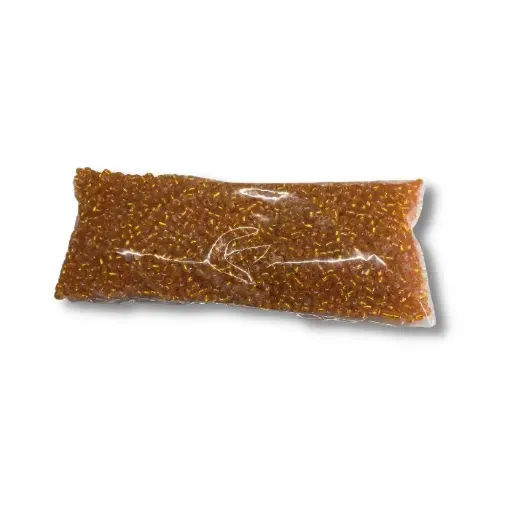 Imagen de Mostacillas chicas 2x1.5mms en paquete de 50grs color Naranja cristal 