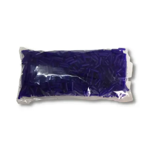 Imagen de Mostacillas canutillos en paquete de 50grs color Violeta mate de 7mms