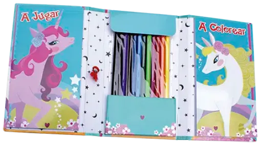 Imagen de Libro para pintar y relajarse Relax Art Kids Kit de Arte con 12 lapices de colores titulo Unicornios