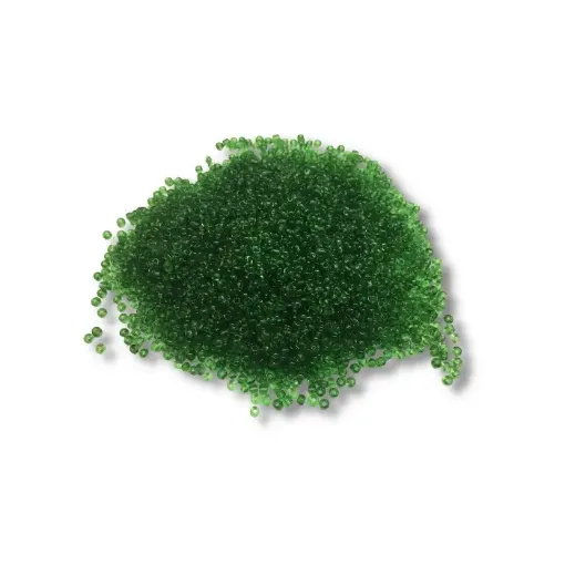 Imagen de Mostacillas chicas 2x1.5mms en paquete de 50grs color Verde brillante