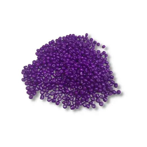 Imagen de Mostacillas grandes cuentas mostacillon 4x2.5mms en paquete de 50grs color Violeta