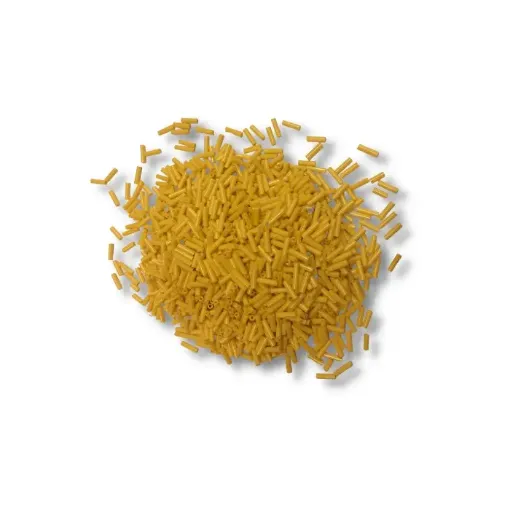 Imagen de Mostacillas canutillos en paquete de 50grs color Amarillo opaco de 7mms