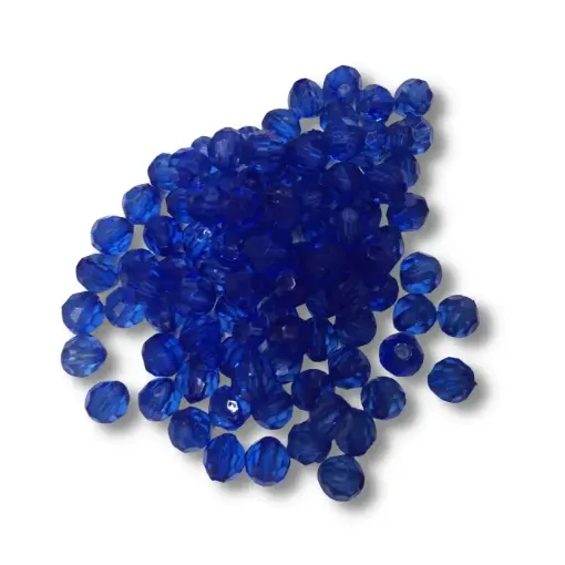 Imagen de Cuentas de plastico facetadas AC redondas de 8mm x25grs color Azul