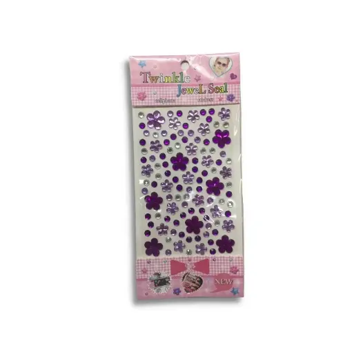 Imagen de Sticker de piedras florcitas y circulos de varios tamanos "Twinkle Jewel Seal" Violetas cristal