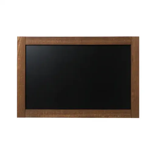 Imagen de Cartelera pizarra negra "BI-OFFICE" con marco de madera lustrado de 70x100cms