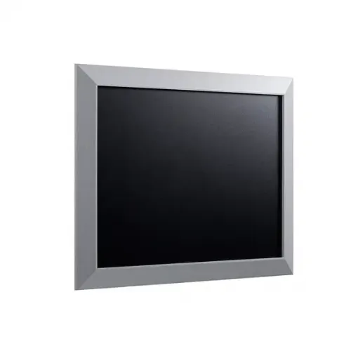 Imagen de Cartelera pizarra negra "BI-OFFICE" con marco de madera plateado de 45x60cms