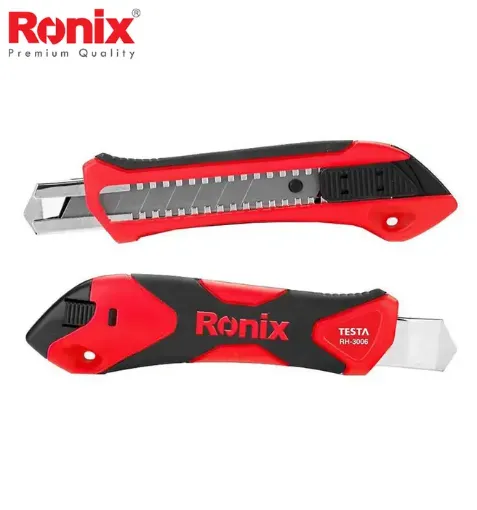 Imagen de Cortante Trincheta cutter de 19mms mango ergonomico guia metalica "RONIX" RH-3006