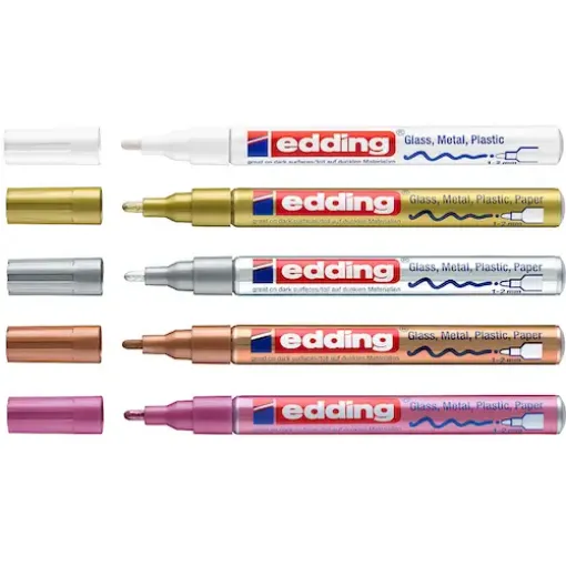 Imagen de Marcador de tinta opaca permanente con bolillo "EDDING" 751 punta 1-2mm color Rosado metalico