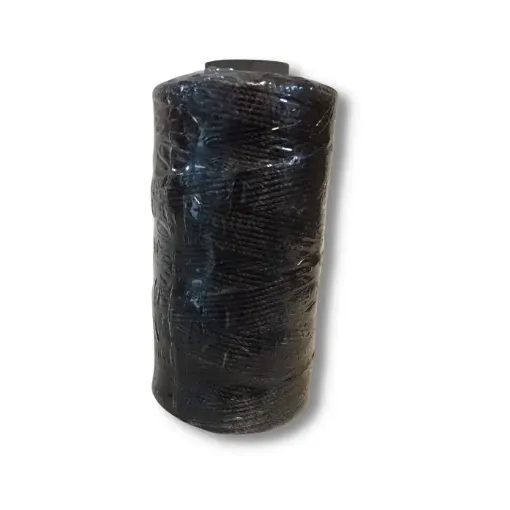 Imagen de Hilo cordon encerado fino 100% polyester 2 cabos cono de 100grs 150mts DI AMORE color Negro