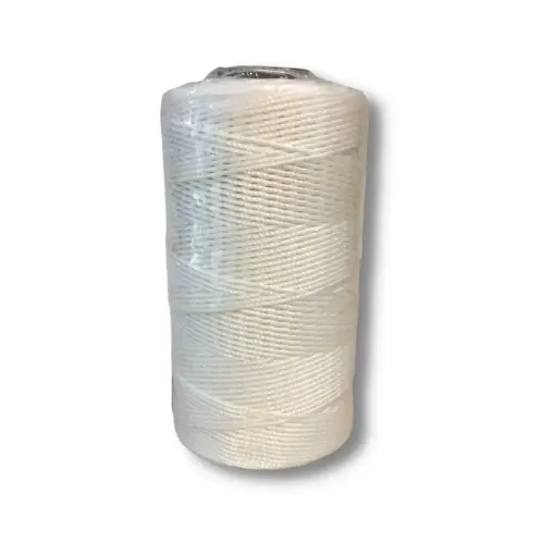 Imagen de Hilo cordon encerado fino 100% polyester 2 cabos cono de 100grs 150mts DI AMORE color Blanco