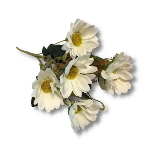 Imagen de Ramo de flores artificiales margaritas de tonos pasteles x7 flores A2251 color Blanco