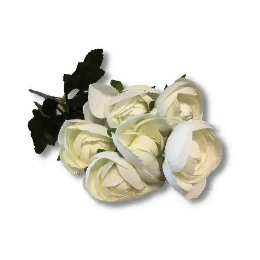 Imagen de Ramo de flores artificiales marimonias de tono pastel 30cms x7 unidades T-2253 color Blanco