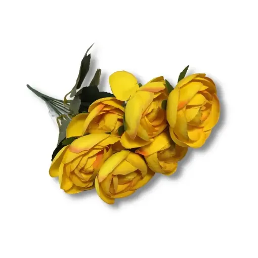Imagen de Ramo de flores artificiales marimonias de tono pastel 30cms x7 unidades T-2253 color Amarillo