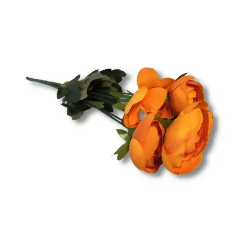Imagen de Ramo de flores artificiales marimonias de tono pastel 30cms x7 unidades T-2253 color Naranja