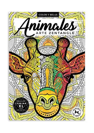Imagen de Libro para pintar coleccion Color y Relax 32 paginas tapa Animales Arte Zentacle 