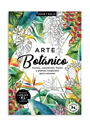 Imagen de Libro de para pintar coleccion Color y Relax 32 paginas tapa Arte Botanico