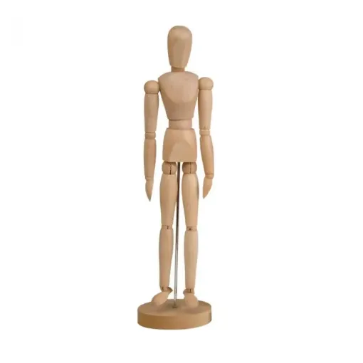 Imagen de Muneco articulado modelo articulable de madera maniqui femenino de 20cms de altura
