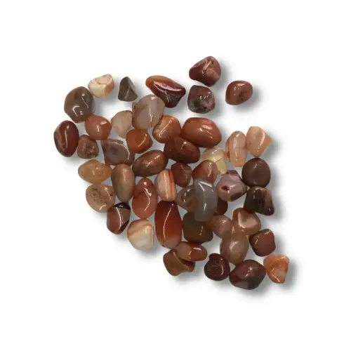Imagen de Piedras semi preciosas Agata Marron Clara rolada piedras de 1 a 2cms en paquete de 100grs