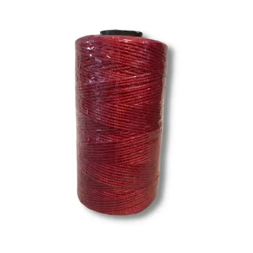 Imagen de Hilo cordon encerado fino 100% polyester 2 cabos cono de 100grs 150mts DI AMORE color Rojo