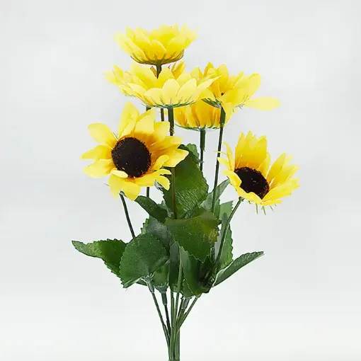 Imagen de Ramo de girasoles chicos de 7cms de diametro vara con 7 flores 30cms