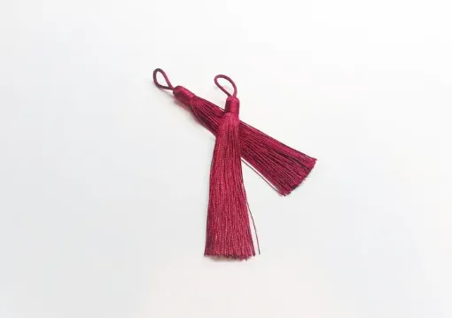 Imagen de Borlas de hilo de seda de 12cms en paquete de 5 unidades color Vino