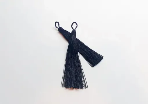 Imagen de Borlas de hilo de seda de 12cms en paquete de 5 unidades color Negro